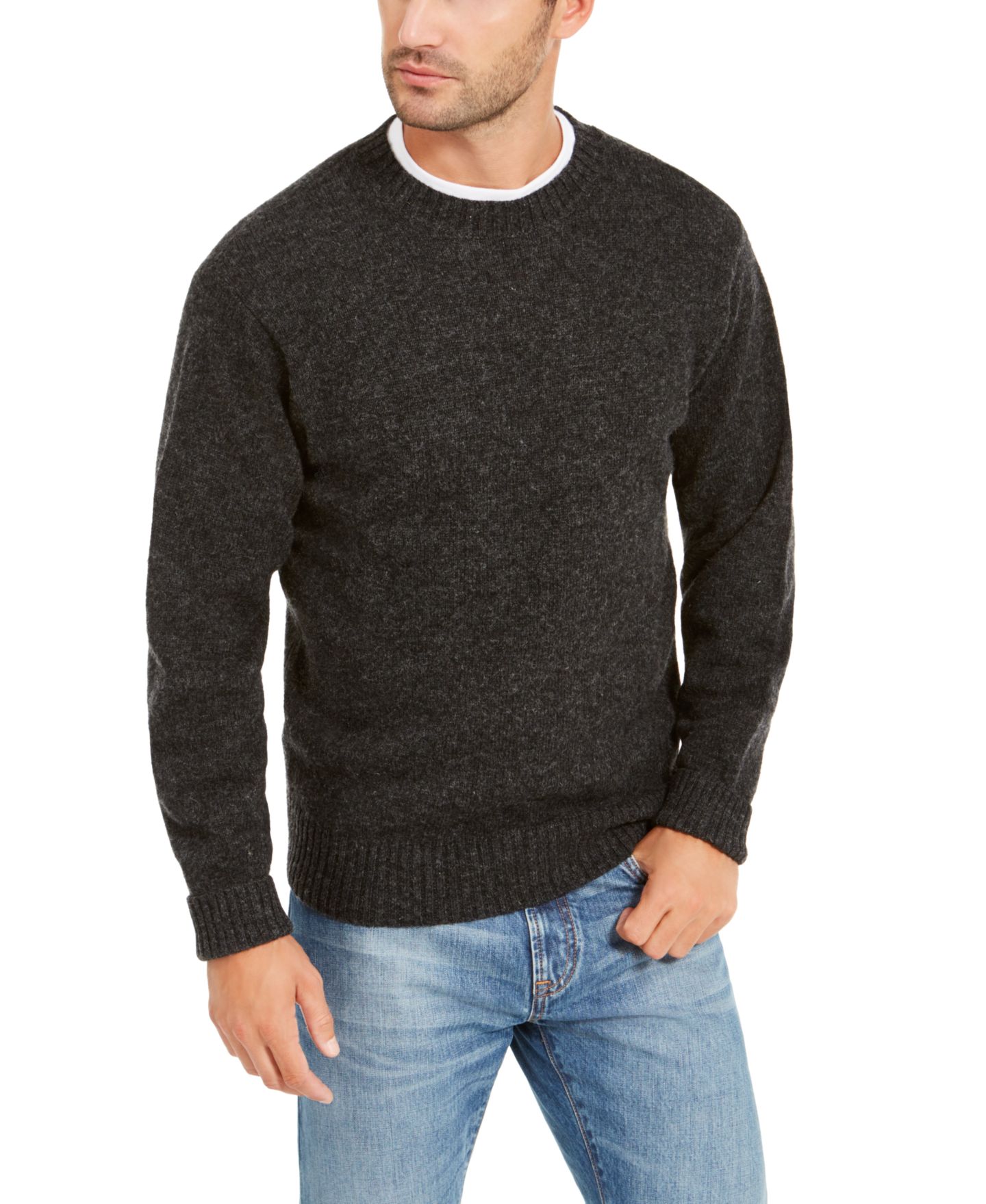 Мужской свитер Pendleton Shetland Crewneck, цвет: Чёрный меланжевый — фото 1