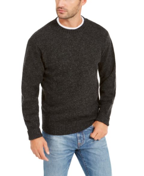 Мужской свитер Pendleton Shetland Crewneck, цвет: Чёрный меланжевый