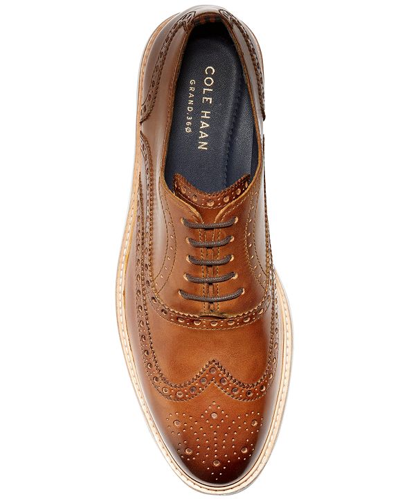cole haan morris tan wingtip oxfords