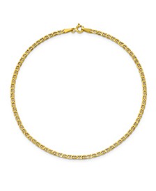 Anchor Chain Anklet in 14k Yellow Gold