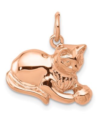 Macy's - Cat Charm 14k Rose Gold