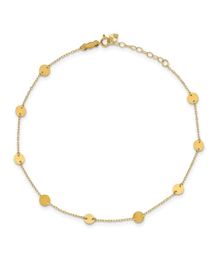 Macy's - Disc Anklet with Adjustable 1" Extender in 14k Yellow Gold