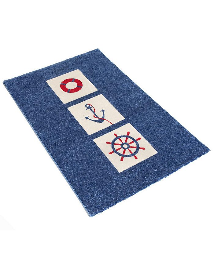 IVI Mariner Soft Nursery Rug with a Playful Design 90"L x 63"W