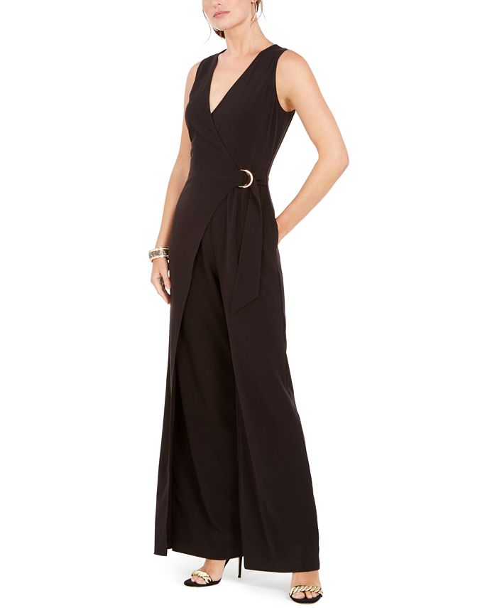 Vince Camuto D-Ring Belted Wrap Jumpsuit - Macy's