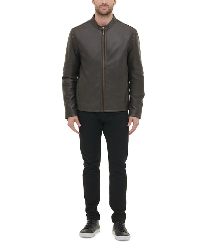 Cole Haan Men's Leather Moto Jacket & Reviews - Coats & Jackets - Men ...