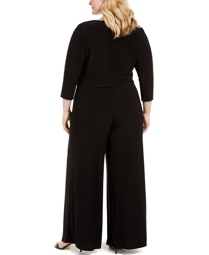 Msk Plus Size Surplice Neck Tie Waist Jumpsuit And Reviews Dresses 9723