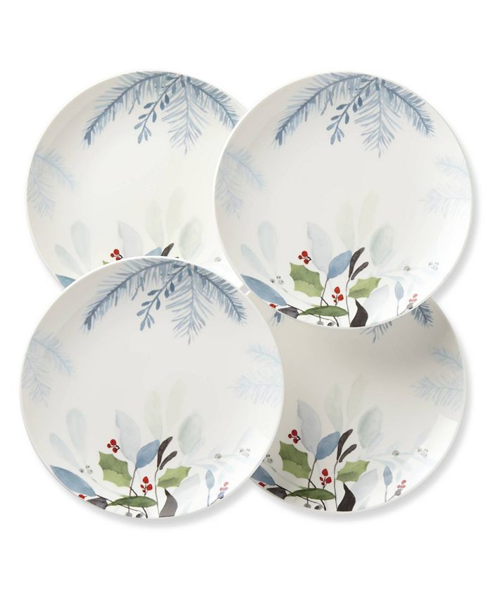 Lenox Frosted Pines Accent Plate, Set of 4 - Macy's