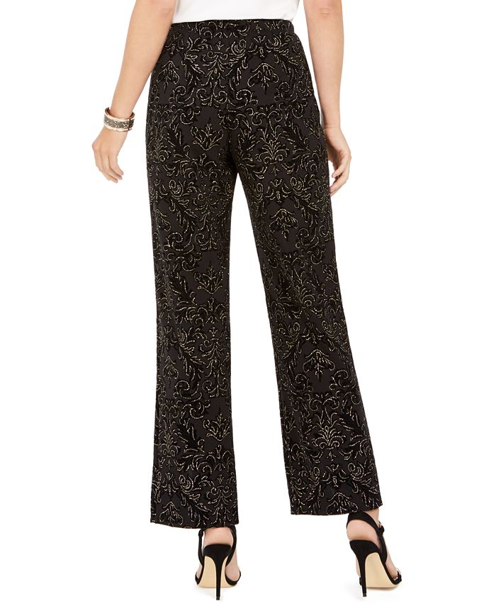 28th & Park Glitter Burnout Velvet Slit Pants, Created for Macy's ...