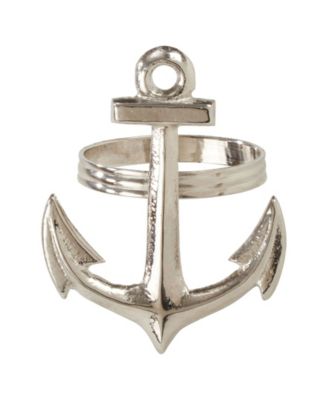 Anchor Design Napkin Ring, Set of 4