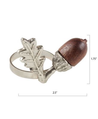 Acorn Design Napkin Ring, Set of 4