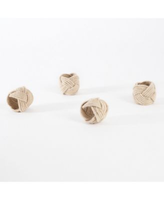 Braided Jute Napkin Ring, Set of 4