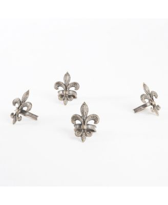 Fleur-De-Lis Design Napkin Ring, Set of 4