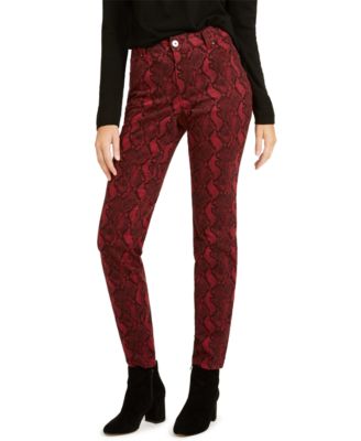 INC International Concepts - INCEssential Snake-Print Curvy Skinny Jeans
