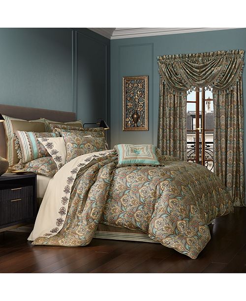 J Queen New York Victoria Turquoise Turquoise Queen 4pc Comforter