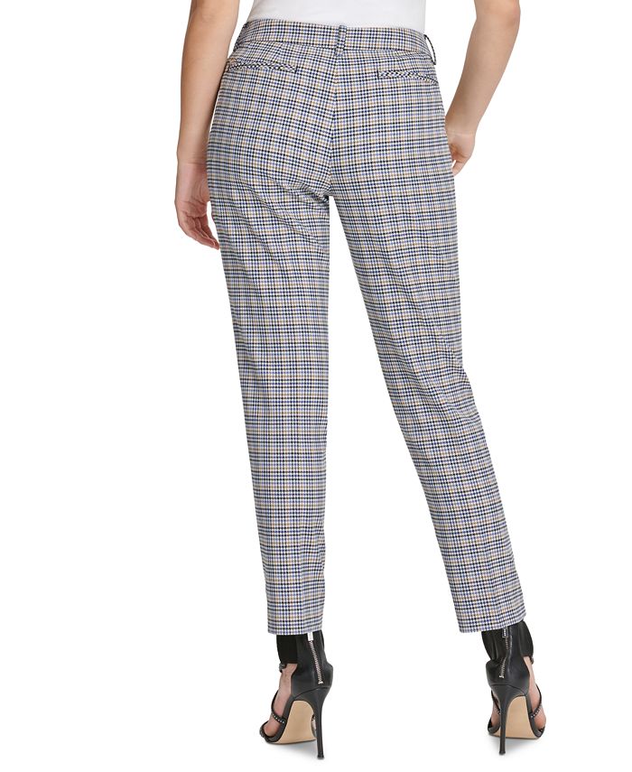 DKNY Houndstooth Plaid Essex Ankle Pant Macy's