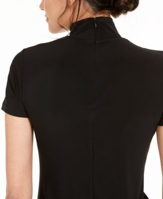 Short-Sleeve Mock-Neck Top