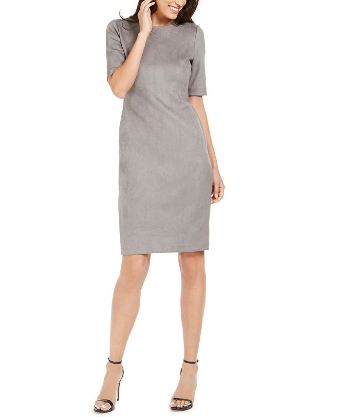 Anne klein faux 2025 suede dress