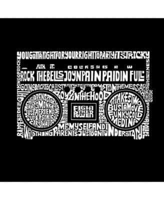 Мужская футболка с длинным рукавом LA Pop Art в стиле Поп-арт - Величайшие рэп-хиты 1980-х