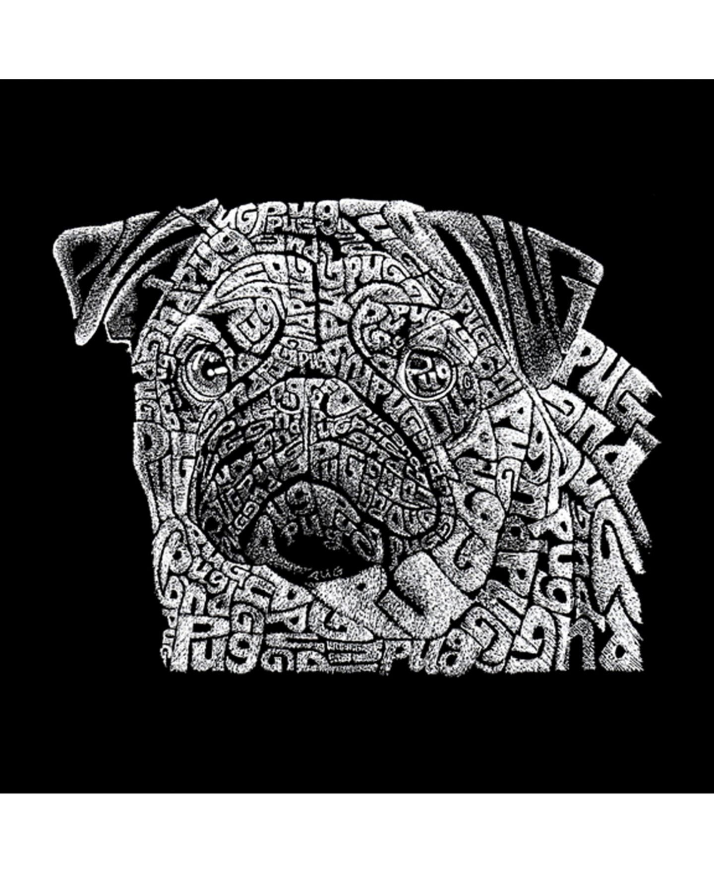Мужская футболка LA Pop Art Word Art - Pug Face, цвет: Серый — фото 3