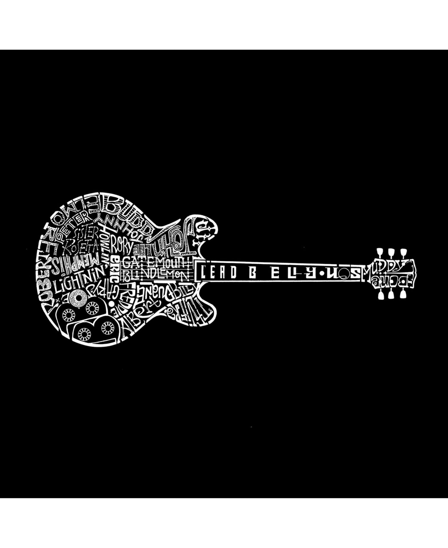 Men's Cotton/Poly Blend Word Art T-Shirt - Blues Legends Guitar