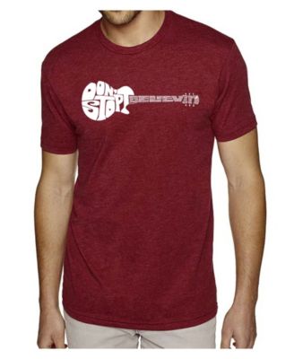 Men's Cotton/Poly Blend Word Art T-Shirt - Don't Stop Believin' Guitar