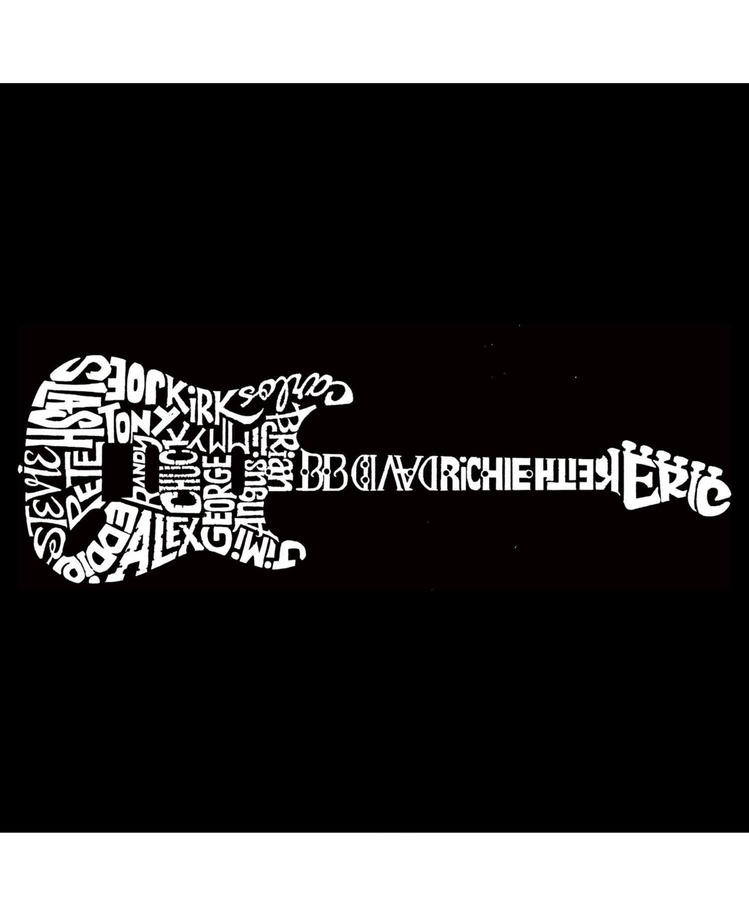 Men's Cotton/Poly Blend Word Art T-Shirt - Rock Guitar Body Word Art