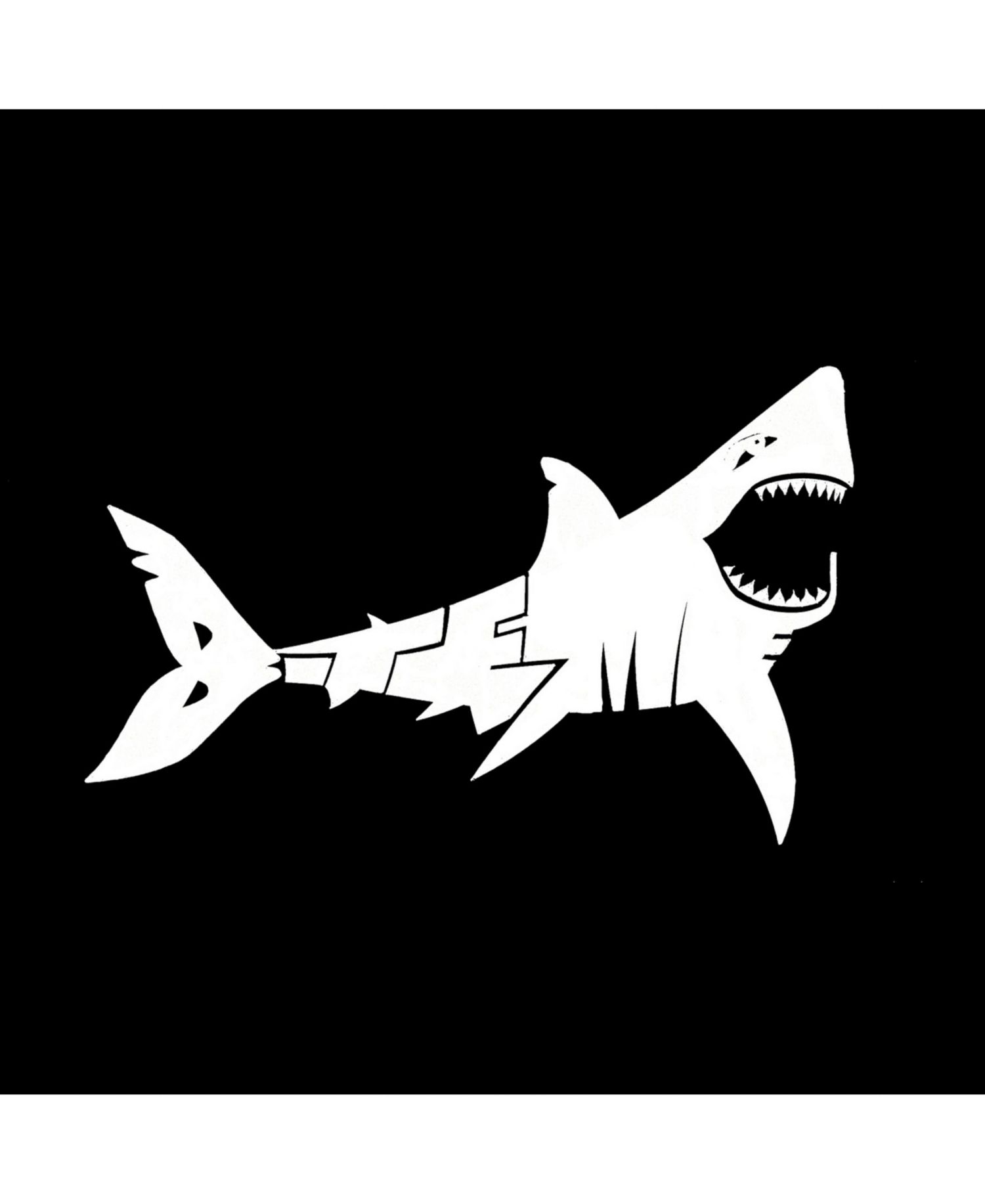 Men's Cotton/Poly Blend Word Art T-Shirt - Shark Bite Me