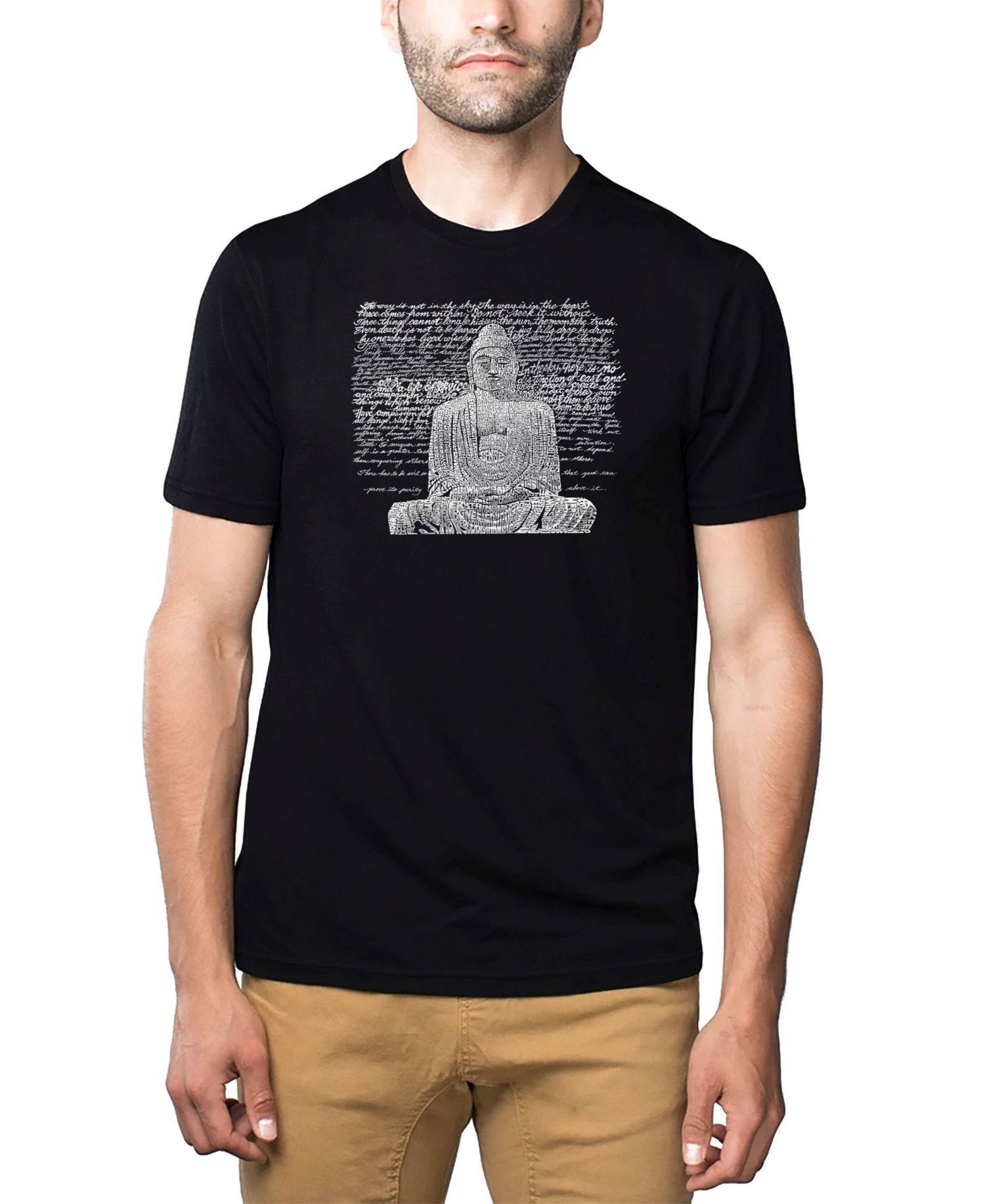 Men's Cotton/Poly Blend Word Art T-Shirt - Zen Buddha