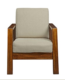 Carlyle Mid Century Modern Arm Chair with Exposed Wood Frame