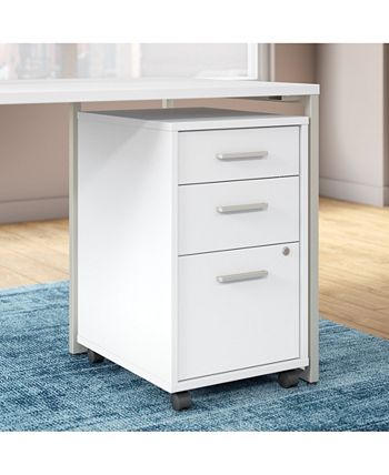 Kathy Ireland Office by Bush Furniture - Office by kathy ireland&reg; Method 3 Drawer Mobile File Cabinet in White - Assembled