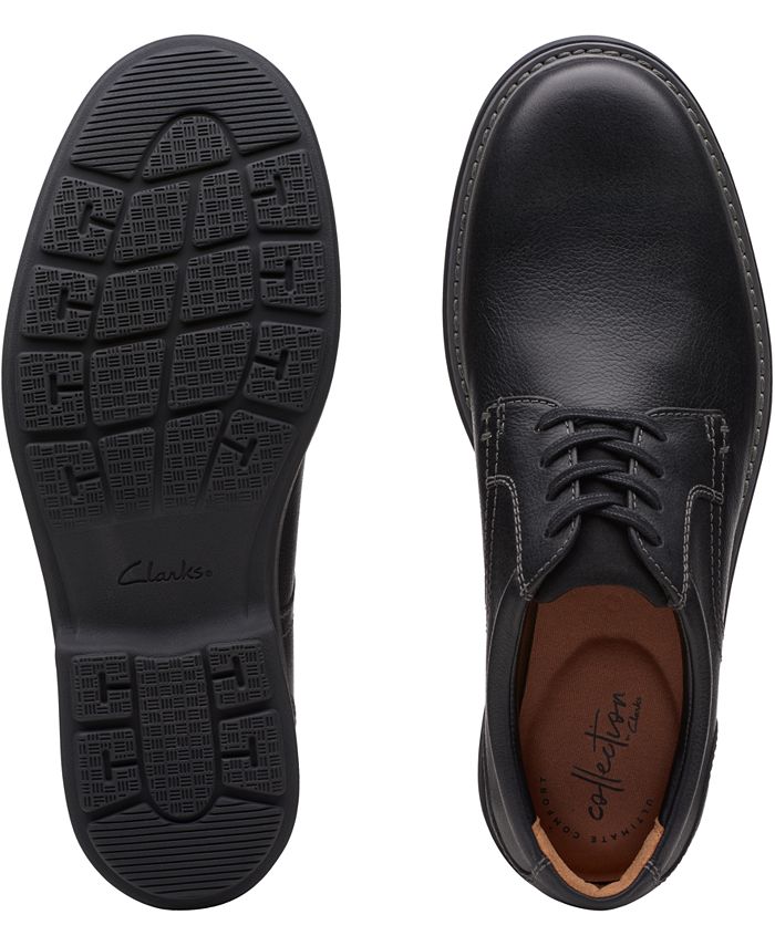 Clarks Men's Rendell Plain Black Leather Casual Oxfords - Macy's