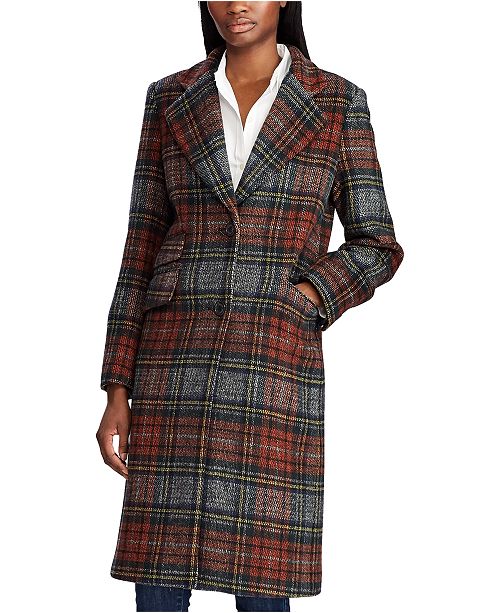 ralph lauren plaid coat women