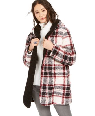 women's hooded sherpa jacket