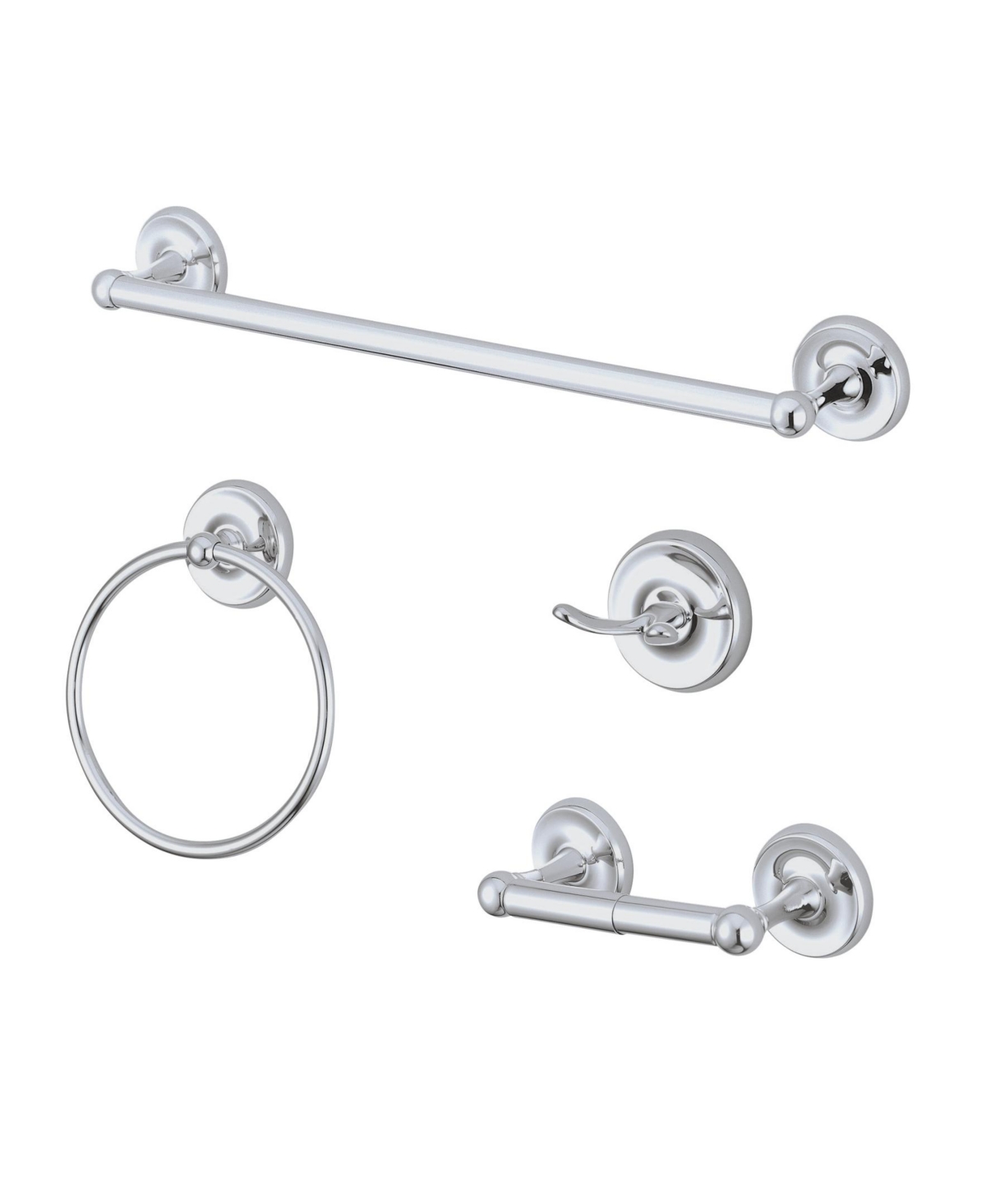 Kingston Brass 4-Pc. Bathroom Accessory Set in Polished Chrome Bedding