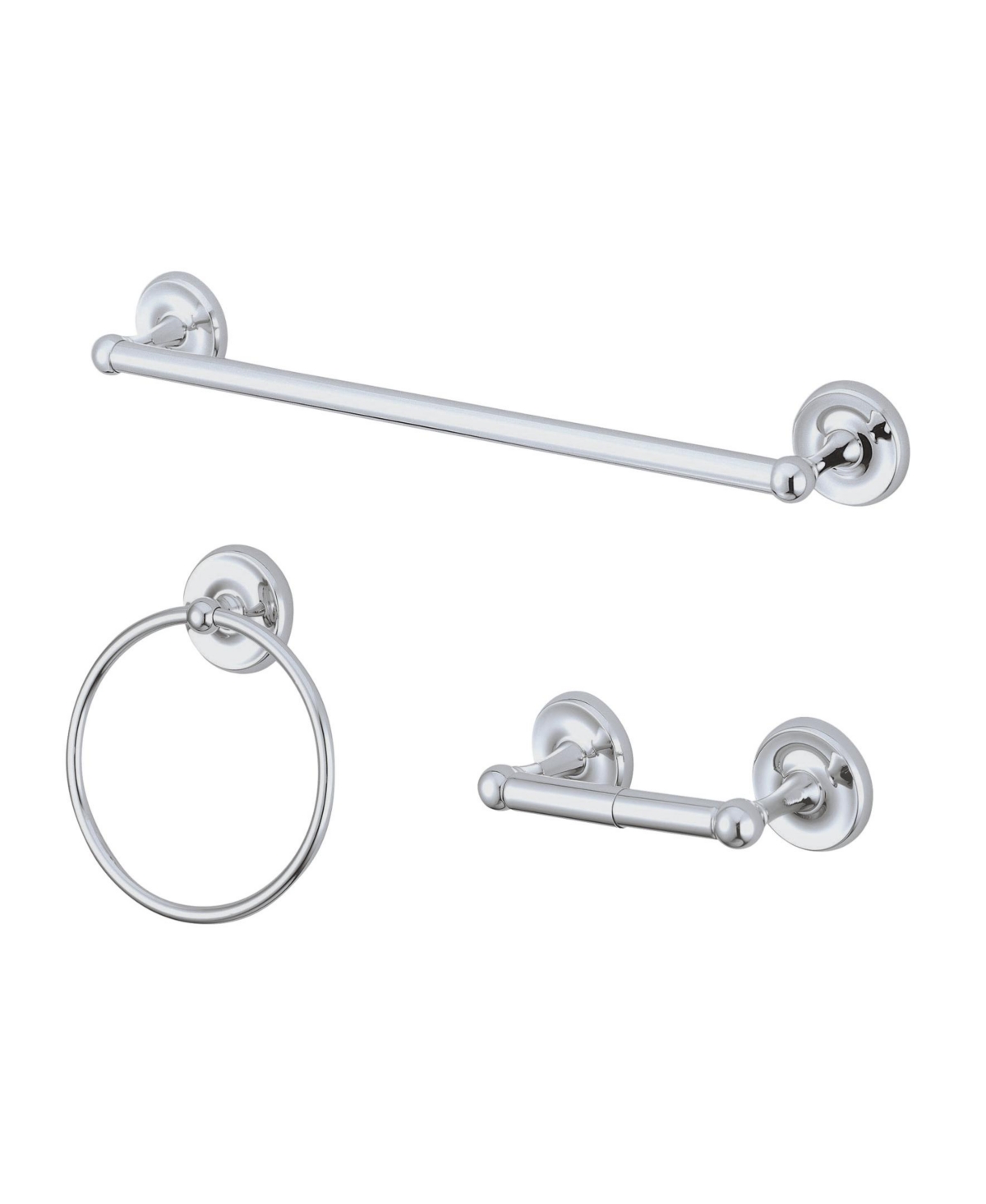 Kingston Brass Victorian 3-Pc. Bathroom Accessory Combo in Polished Chrome Bedding