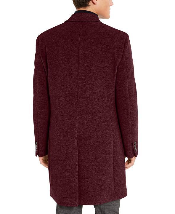 Tommy Hilfiger Addison Wool-Blend Trim Fit Overcoat & Reviews - Coats ...