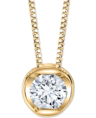 Macy's - Diamond Circular 18" Pendant Necklace (1/5 ct. t.w.) in 14k Gold