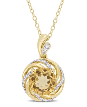 image of Citrine (1-4/5 ct. t.w.), White Topaz (1/7 ct. t.w.) and Diamond Accent Swirl 18