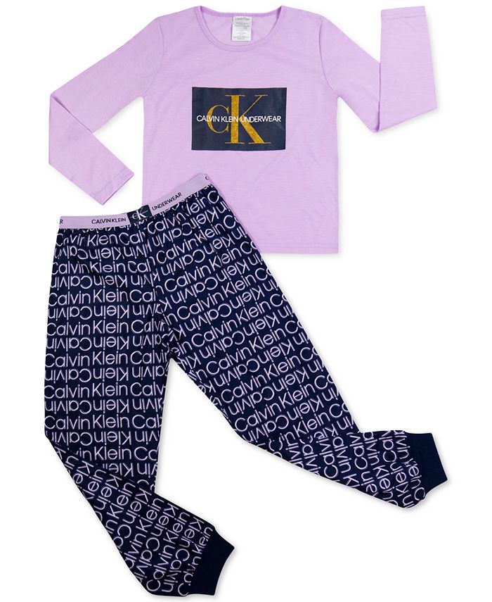 rigdom Beloved global Calvin Klein Big Girls 2-Pc. Brushed Logo Pajamas Set - Macy's