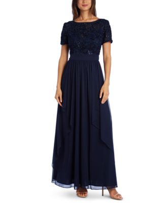R & M Richards Sequin & Ruffle Gown - Macy's
