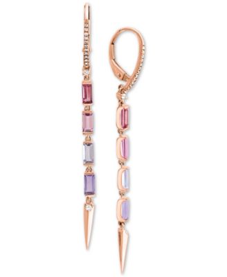 EFFY Collection - Multi-Gemstone (1-5/8 ct. t.w.) & Diamond (1/8 ct. t.w.) Drop Earrings in 14k Rose Gold