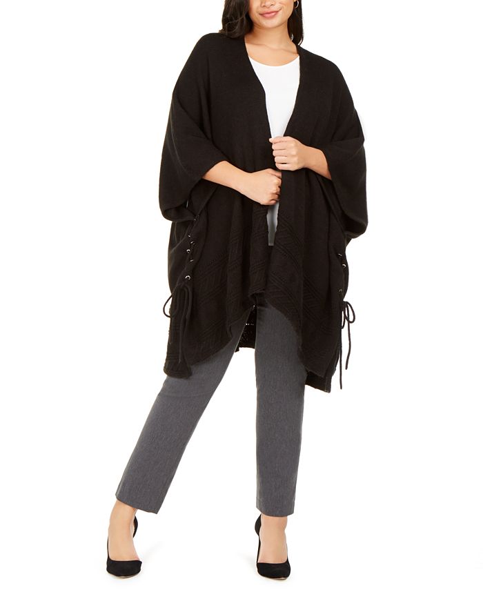 Michael Kors Plus Size Lace Up Ruana Macy s