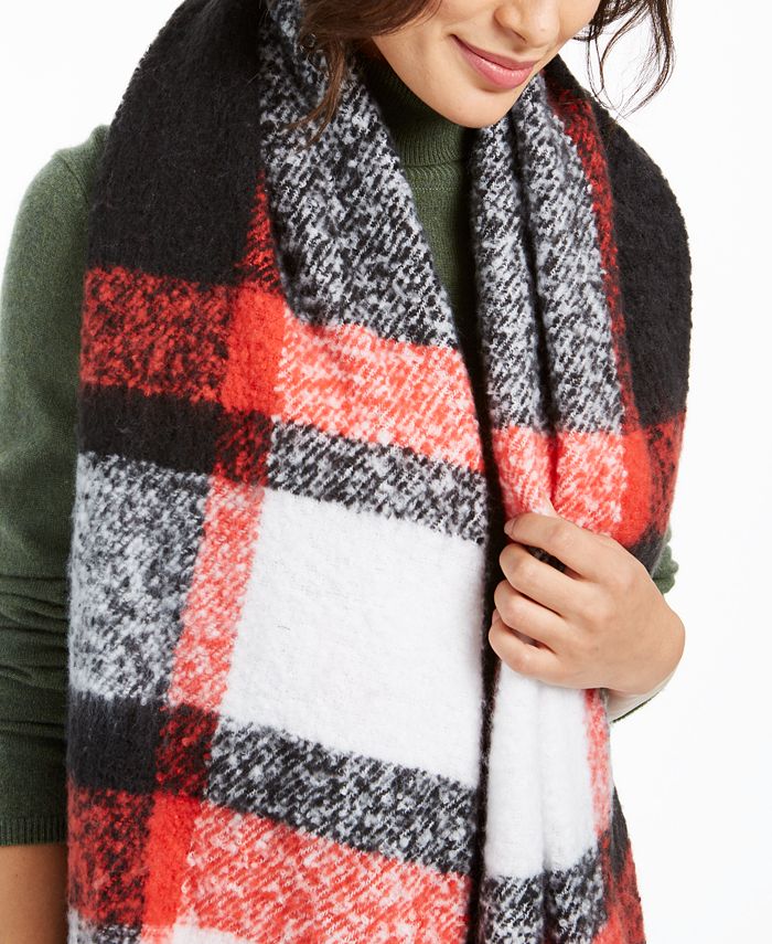Calvin Klein Chunky Plaid Blanket Scarf Macy's