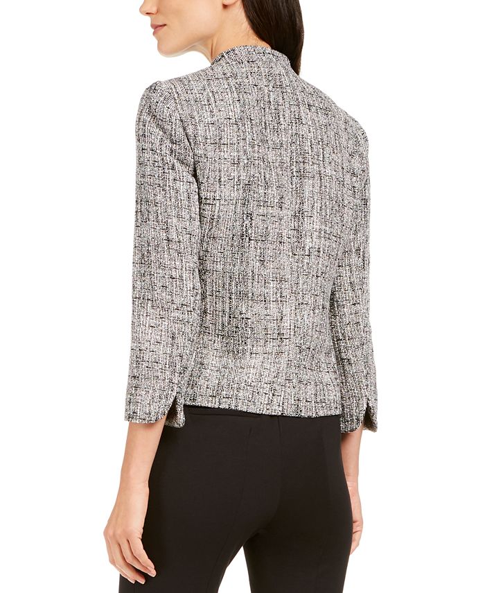 Anne Klein Ann Klein Tweed Mandarin-Collar Jacket - Macy's