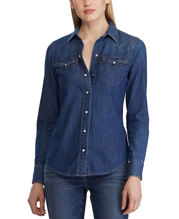 Lauren Ralph Lauren Denim Western Shirt & Reviews - Tops - Women - Macy's