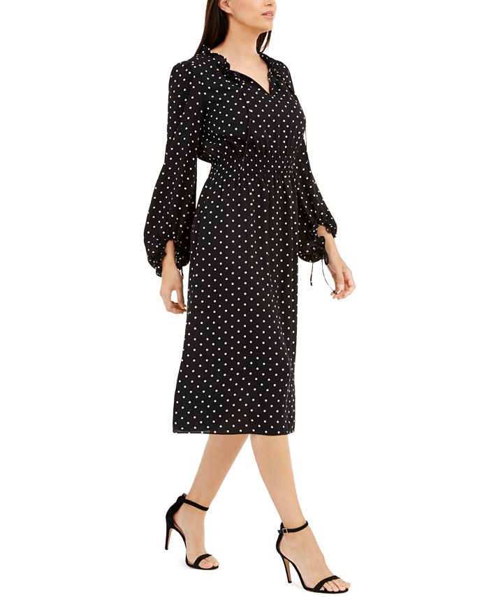 Anne klein dot deals print midi dress