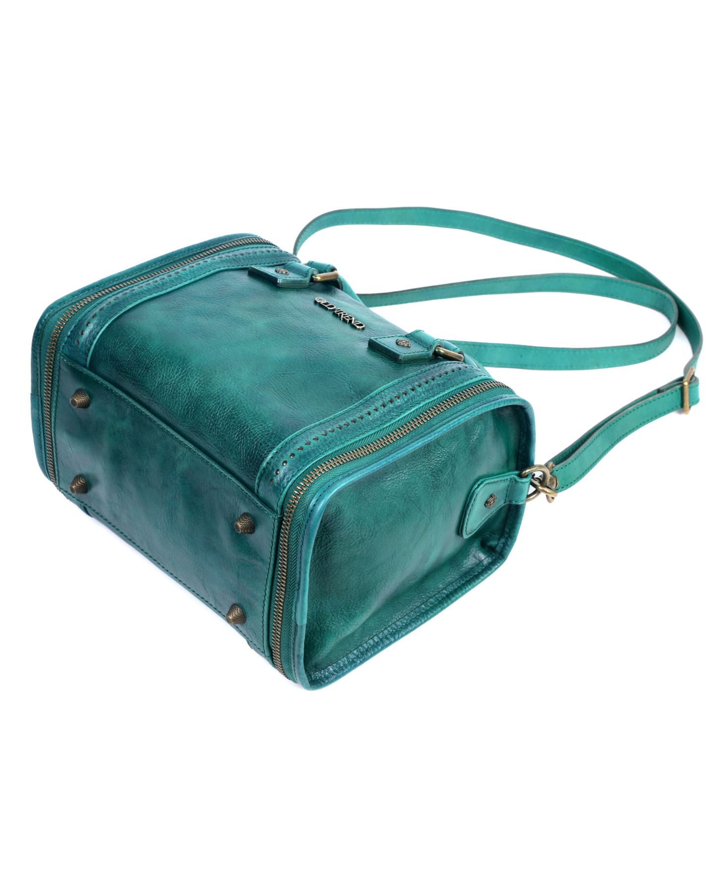 Женская сумка OLD TREND Mini Trunk Leather Top Handle Crossbody, цвет: Аквамариновый — фото 3
