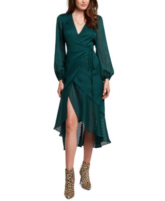 bardot mini wrap dress