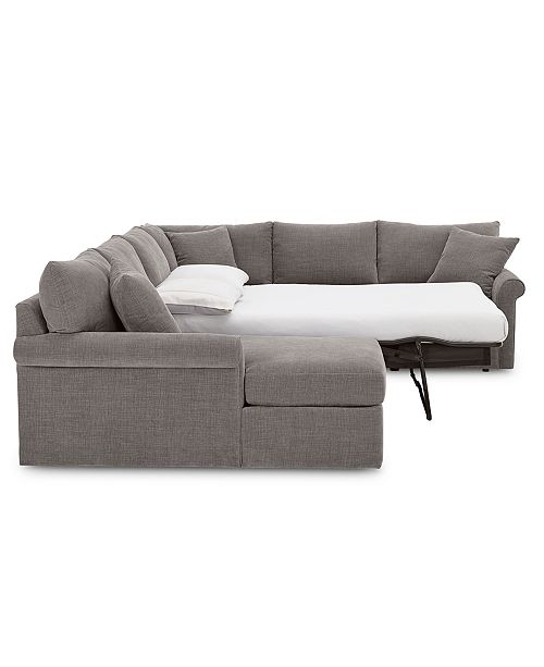 Furniture Wedport 5 Pc Fabric Modular Chaise Sleeper Sectional