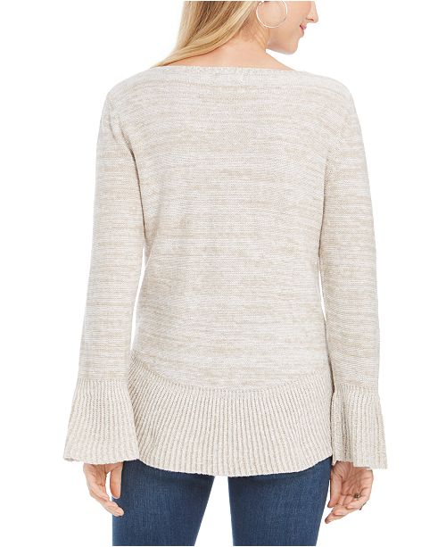 Style & Co Bell Sleeve Marled Knit Sweater, Created for Macy's